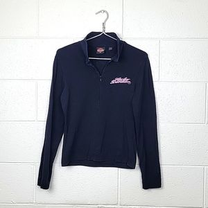 Harley Davidson Stretchy 3/4 Zip Top